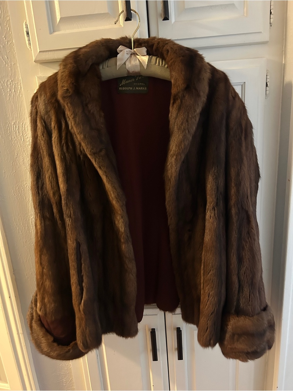 Vintage 1950s Manor Furs Chicago Rudolph J. Marks Brown Mink Stole / Jacket